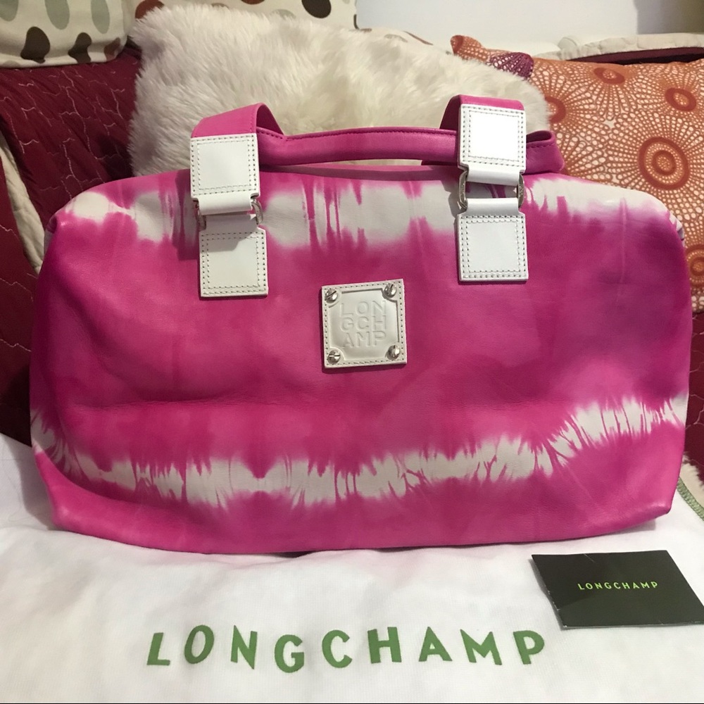 NWT Longchamp Doctor’s Bag Pink and White Satchel